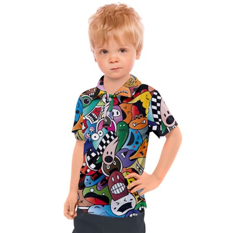 Cartoon Explosion Cartoon Characters Funny Kids  Polo Tee by Salman4z