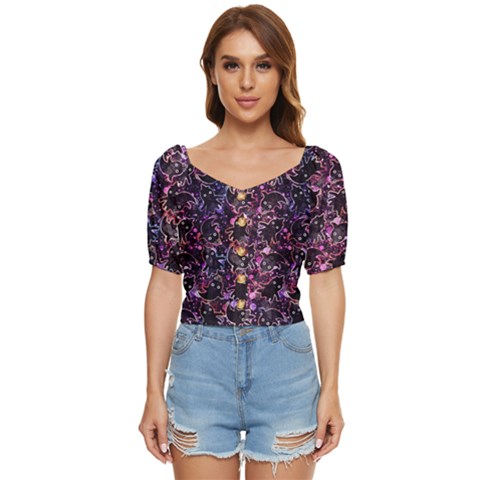 Fun Spooky Cute Ghosts Adoxali Halloween Button Up Blouse by Salman4z