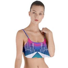 Retro Cityscape Artist Artwork Digital Art Layered Top Bikini Top  by Salman4z