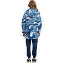 Waves Aesthetics Illustration Japanese Kid s Hooded Longline Puffer Jacket View4