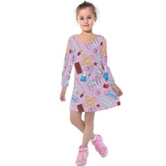 Medical Kids  Long Sleeve Velvet Dress by SychEva