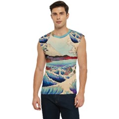 Wave Japanese Mount Fuji Woodblock Print Ocean Men s Raglan Cap Sleeve Tee by Salman4z