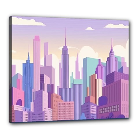 New York Skyline Cityscape Nyc New York City Canvas 24  X 20  (stretched)