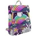 Rainbow Fun Cute Minimal Doodle Drawing Art Flap Top Backpack View2