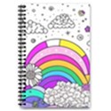 Rainbow Fun Cute Minimal Doodle Drawing 3 5.5  x 8.5  Notebook View1