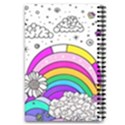 Rainbow Fun Cute Minimal Doodle Drawing 3 5.5  x 8.5  Notebook View2