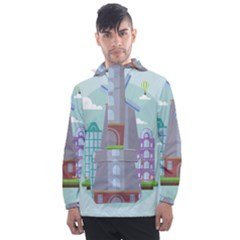 Amsterdam Landmark Landscape Men s Front Pocket Pullover Windbreaker by Sudheng