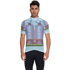 Amsterdam Landmark Landscape Men s Short Sleeve Cycling Jersey by Sudheng