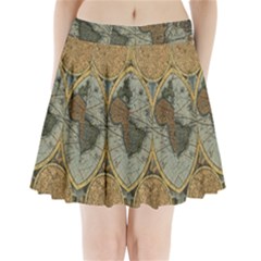 Vintage World Map Pleated Mini Skirt by Sudheng