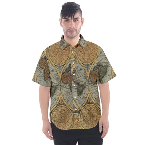 Vintage World Map Men s Short Sleeve Shirt by Sudheng