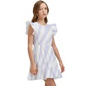 Grey Zebra Vibes Animal Print  Kids  Winged Sleeve Dress View3