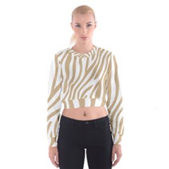 Brown Zebra Vibes Animal Print  Cropped Sweatshirt by ConteMonfrey