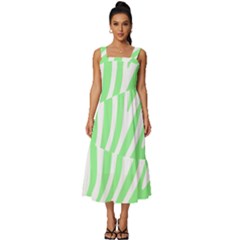 Green Zebra Vibes Animal Print  Square Neckline Tiered Midi Dress by ConteMonfrey