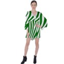 Dark green Zebra Vibes Animal Print V-Neck Flare Sleeve Mini Dress View1