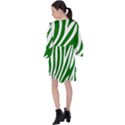 Dark green Zebra Vibes Animal Print V-Neck Flare Sleeve Mini Dress View2