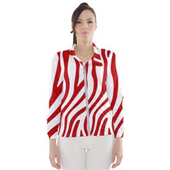 Red Zebra Vibes Animal Print  Women s Windbreaker by ConteMonfrey