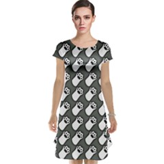Grey And White Little Paws Cap Sleeve Nightdress by ConteMonfrey