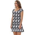 Grey And White Little Paws Short Sleeve Tiered Mini Dress View2