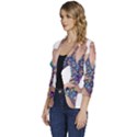 Leafs and Floral print Women s One-Button 3/4 Sleeve Short Jacket View2