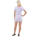 Birds Seamless Pattern Purple Short Sleeve Asymmetric Mini Dress View2