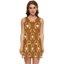 Brown Golden Bees Tiered Sleeveless Mini Dress View1