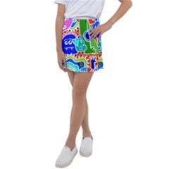 Crazy Pop Art - Doodle Buddies  Kids  Tennis Skirt by ConteMonfrey