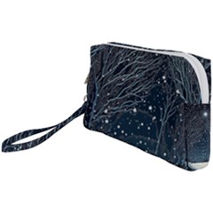 Snow Christmas Starry Night Wristlet Pouch Bag (small) by Simbadda