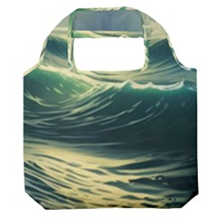 Ocean Sea Waves Tide Premium Foldable Grocery Recycle Bag by Simbadda