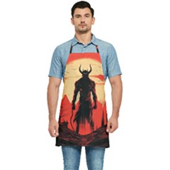 Demon Halloween Kitchen Apron by Simbadda