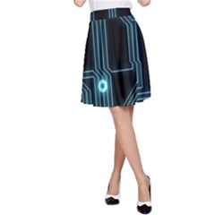 A Completely Seamless Background Design Circuitry A-line Skirt by Amaryn4rt