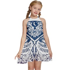 Owl Kids  Halter Collar Waist Tie Chiffon Dress by Amaryn4rt