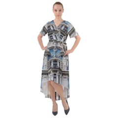 Squad Latvia Architecture Front Wrap High Low Dress by Celenk