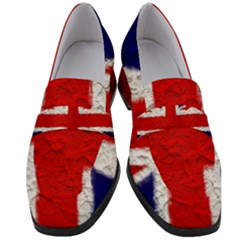 Union Jack Flag National Country Women s Chunky Heel Loafers by Celenk