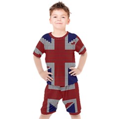 Union Jack Flag British Flag Kids  Tee And Shorts Set by Celenk