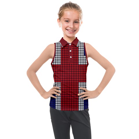 Union Jack Flag British Flag Kids  Sleeveless Polo Tee by Celenk