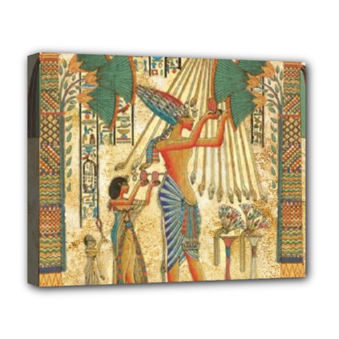 Egyptian Man Sun God Ra Amun Deluxe Canvas 20  X 16  (stretched) by Celenk