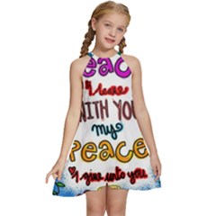 Christian Christianity Religion Kids  Halter Collar Waist Tie Chiffon Dress by Celenk