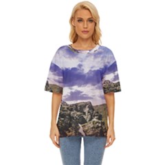 Mountain Snow Landscape Winter Oversized Basic Tee by Celenk