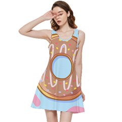 Dessert Food Donut Sweet Decor Chocolate Bread Inside Out Racerback Dress by Uceng