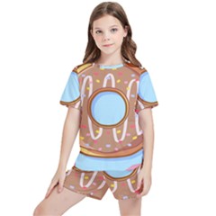 Dessert Food Donut Sweet Decor Chocolate Bread Kids  Tee And Sports Shorts Set by Uceng
