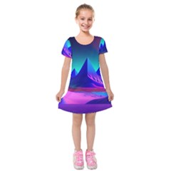 Fantasy Universe Art Wallpaper Artwork Kids  Short Sleeve Velvet Dress by Uceng