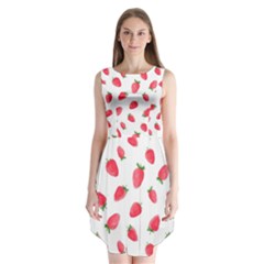 Strawberry Sleeveless Chiffon Dress   by SychEva