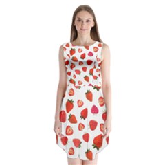 Strawberries Sleeveless Chiffon Dress   by SychEva