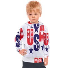 Usa Stars Fourth Of July Symbol America Usa Stars Kids  Hooded Pullover by Wegoenart