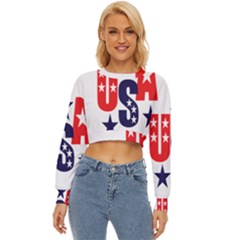 Usa Stars Fourth Of July Symbol America Usa Stars Lightweight Long Sleeve Sweatshirt by Wegoenart