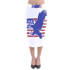 Usa Flag Eagle Symbol American Bald Eagle Country Velvet Midi Pencil Skirt by Wegoenart