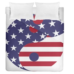 Yang Yin America Flag Abstract Art Asian Balance Duvet Cover Double Side (queen Size) by Wegoenart