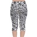 Illusions Abstract Black And White Patterns Swirls Velvet Capri Leggings  View2