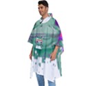 Frog Animal Sun Amphibian Figure Digital Art Men s Hooded Rain Ponchos View2