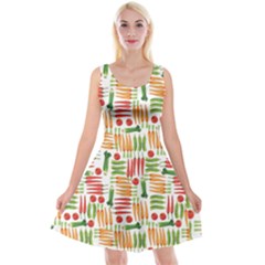 Vegetables Reversible Velvet Sleeveless Dress by SychEva